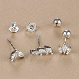 3PCS Crown Stud Earring Set for Women