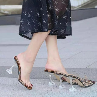 Transparent PVC Sandals Women Pointed Clear Crystal Cup High Heel Stilettos Sexy Pumps Summer Shoes Peep Toe Women Pumps Size 43