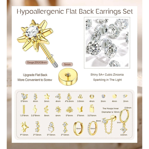 Bobisty Stud Hoop Earrings