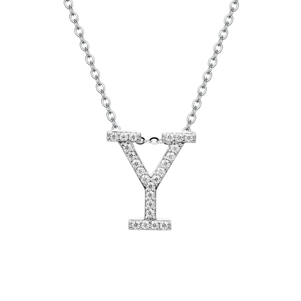 VVS1 D Moissanite Letters Pendant Necklace for Women