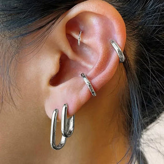 Minimalist Huggie Square Hoop Earrings
