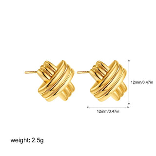 Three-Layer Textured Knot Earrings for Women