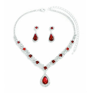 Fashionable Crystal Jewelry Necklace Earring Set Premium Water Drop Pendant Necklace Original Design Inlaid Zircon