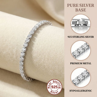Lihong S925 Sterling Silver Bracelet Zirconia Tennis Ball Women Fashion Simple Engagement Wedding Charm Jewelry 4mm 16-20cm