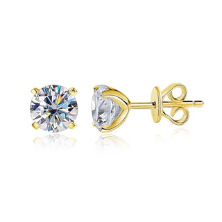 925 Sterling Silver Moissanite Stud Earrings for Women