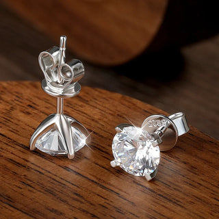 925 Sterling Silver Moissanite Stud Earrings for Women