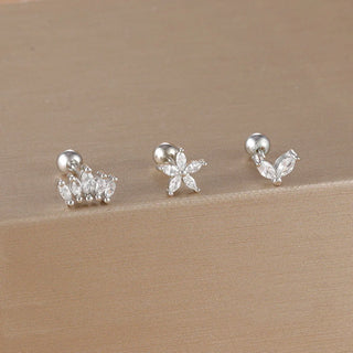 3PCS Crown Stud Earring Set for Women