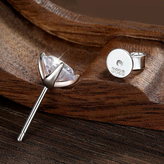 925 Sterling Silver Moissanite Stud Earrings for Women