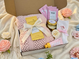 Self Care Gift Baskets for Women – Spa Box with Blanket, Candle, Socks & Pedicure Kit