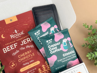 Self Care Gifts for Him – Premium Coffee, Jerky & Candle Box