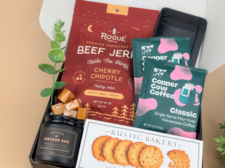 Self Care Gifts for Him – Premium Coffee, Jerky & Candle Box