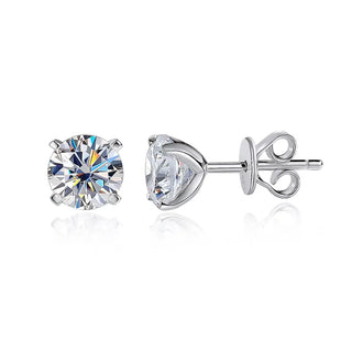 925 Sterling Silver Moissanite Stud Earrings for Women