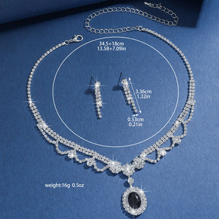 Crystal Jewelry Set - Sparkling Rhinestone Necklace & Drop Earrings for Women's Wedding / Party / Daily Fashion Accessories