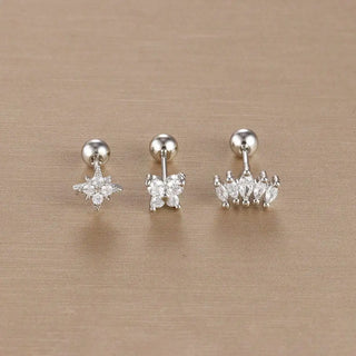 3PCS Crown Stud Earring Set for Women