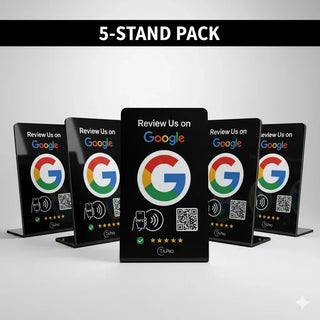 NFC Google Review Table Sign (5-Pack) - One-Tap GMB Growth