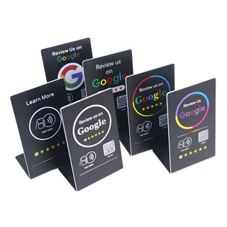 NFC Google Review QR Signs (6-Pack) - Tabletop SEO Ranking Tool