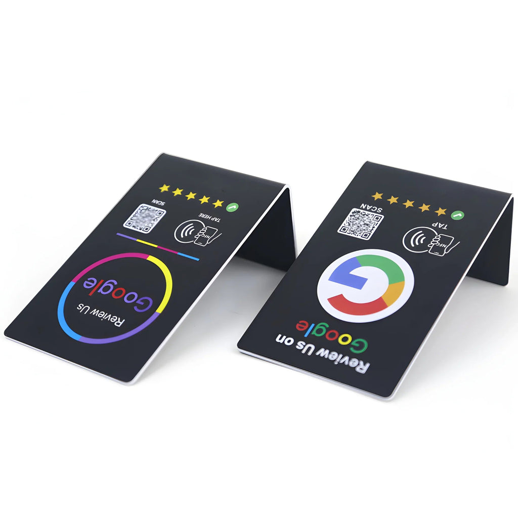 NFC Google Review QR Signs (6-Pack) - Tabletop SEO Ranking Tool