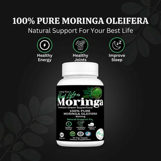 Moringa Capsules - Pure Moringa Powder, Energy, Skin, Immune & Gut Health Superfood, Rich in Antioxidants, Essential Vitamins & Amino Acids, Natural Green Superfood Supplement - 60 Count