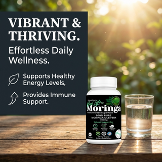 Moringa Capsules - Pure Moringa Powder, Energy, Skin, Immune & Gut Health Superfood, Rich in Antioxidants, Essential Vitamins & Amino Acids, Natural Green Superfood Supplement - 60 Count