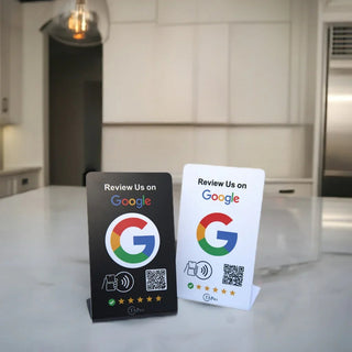 Custom NFC Google Review Stand Bundle - Personalized Tabletop