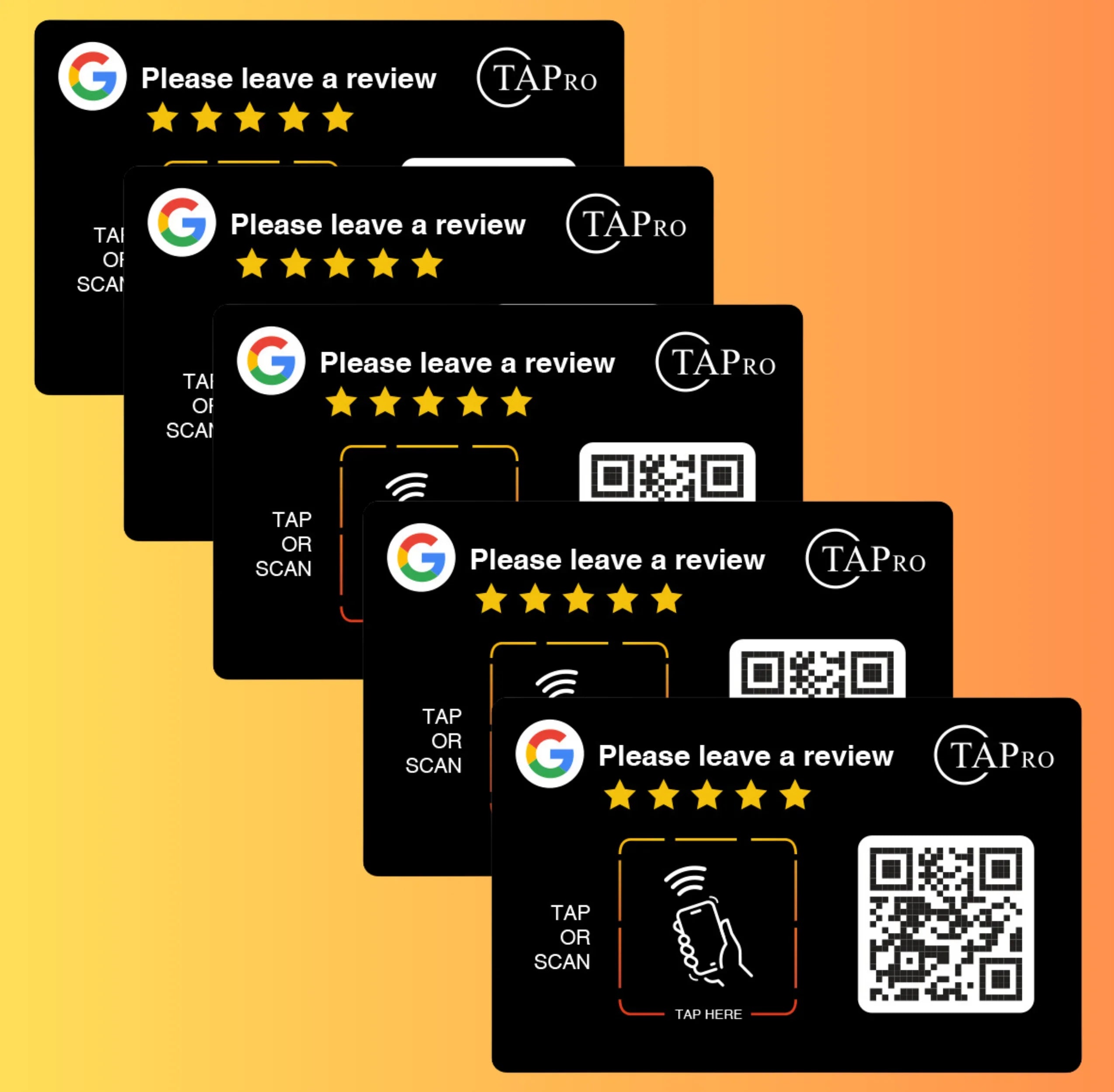 Google Review QR Code Card  | 3M NFC Chip Technology - TAPro