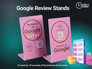 Pink Google Review Stand (2-Pack) - Instant NFC & QR Feedback