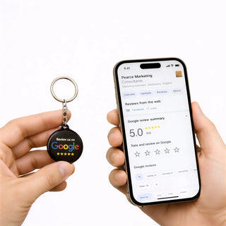 Acrylic NFC Review Keychain - Black One-Tap Feedback Tool