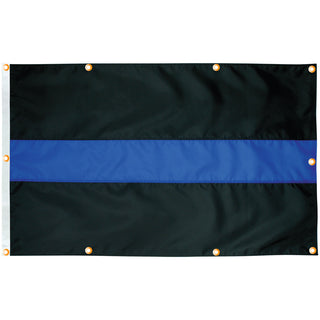 Sewn Thin Blue Line Flag (Original Design) with Grommets Along Edges for Wall Hanging
