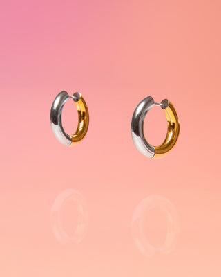 Two Tone Hoop Surgical Stainless Steel and Water Resistant