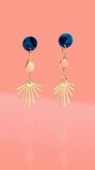 Celestial Midnight Bloom Three Tier Dangles