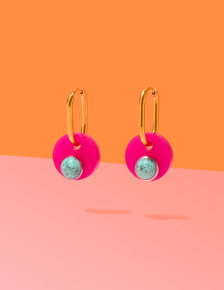 Deco Glam Medallion Oval Hoops