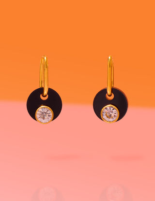 Deco Glam Medallion Oval Hoops