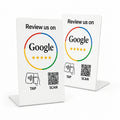 2 NFC Google Review Signs (2-Pack) - QR Code Tabletop Display