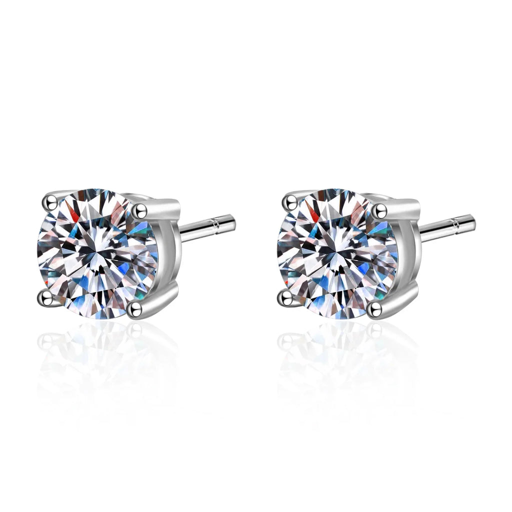 2.0ct Moissanite Stud Earrings in 925 Sterling Silver