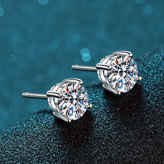 2.0ct Moissanite Stud Earrings in 925 Sterling Silver
