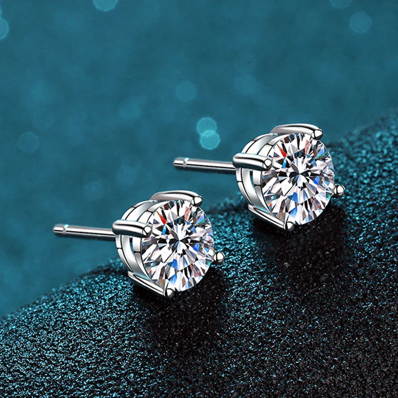 2.0ct Moissanite Stud Earrings in 925 Sterling Silver