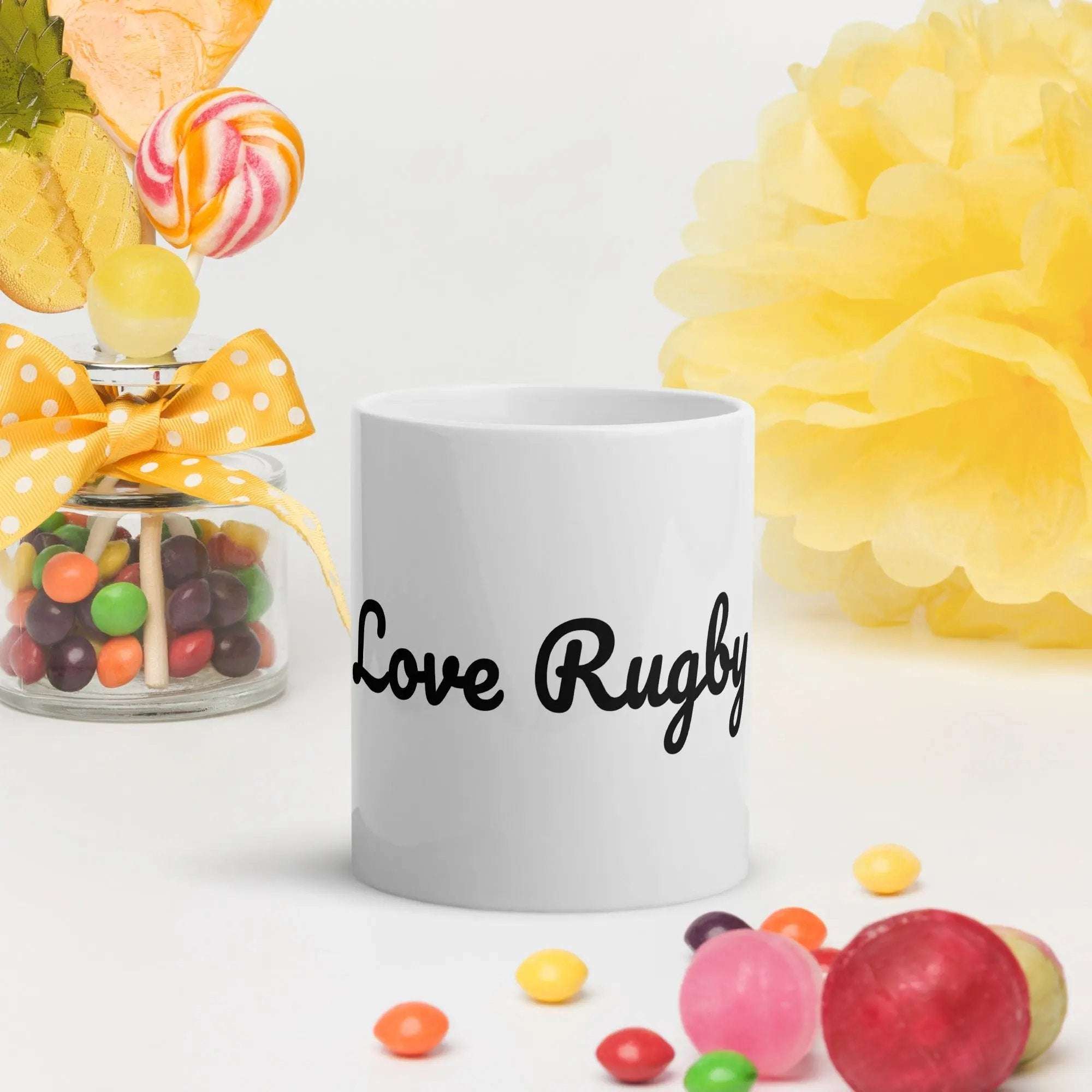White glossy Rugby mug - L2N2