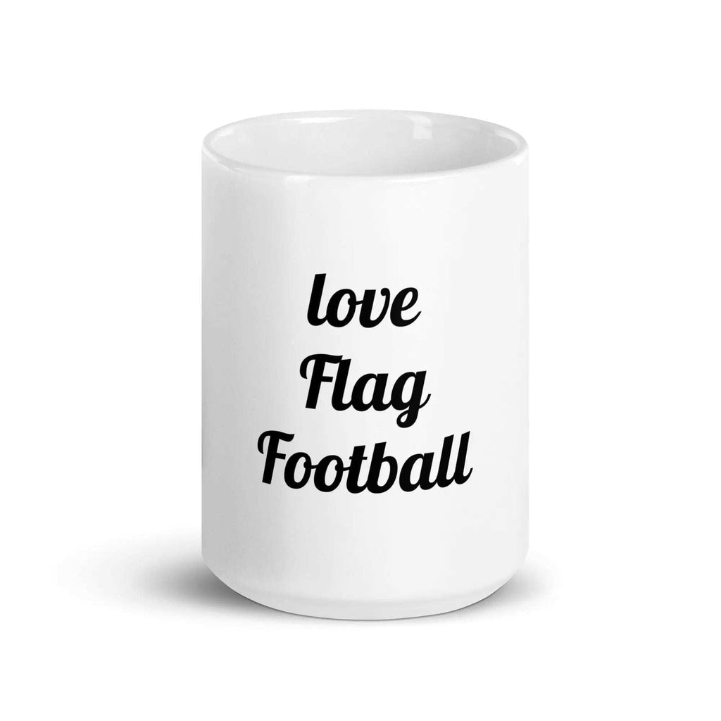 White Glossy Mug Flag Football - L2N2
