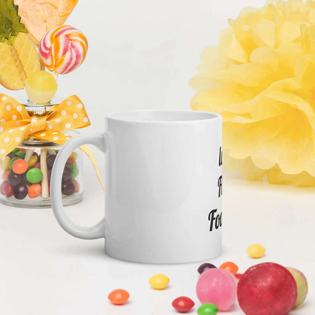 White Glossy Mug Flag Football - L2N2