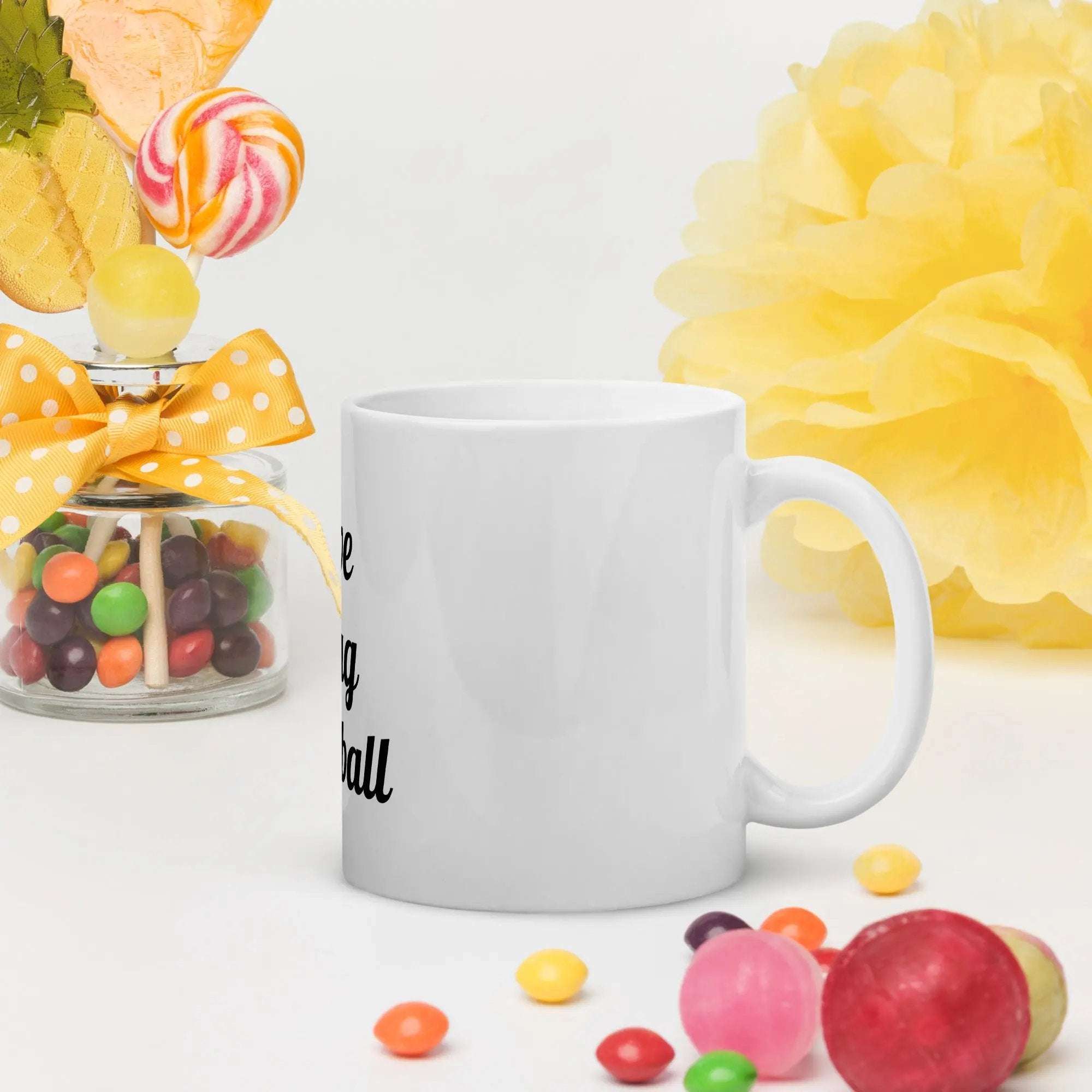 White Glossy Mug Flag Football - L2N2