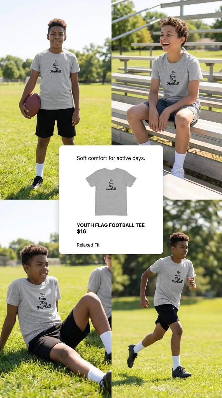 Youth Flag Football T-Shirt: Comfort and Style for Every Occasion - L2N2