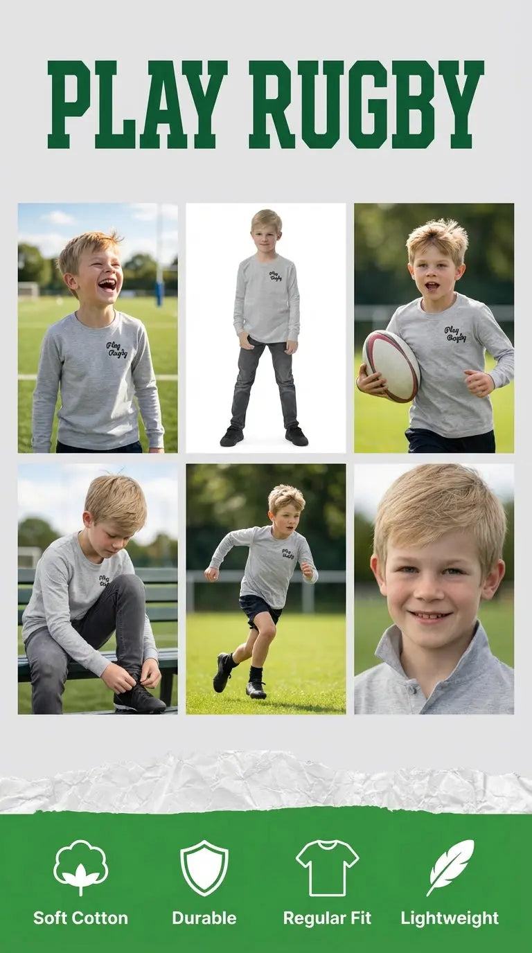 Youth Rugby Long Sleeve Tee - A Perfect Choice for Young Athletes - L2N2