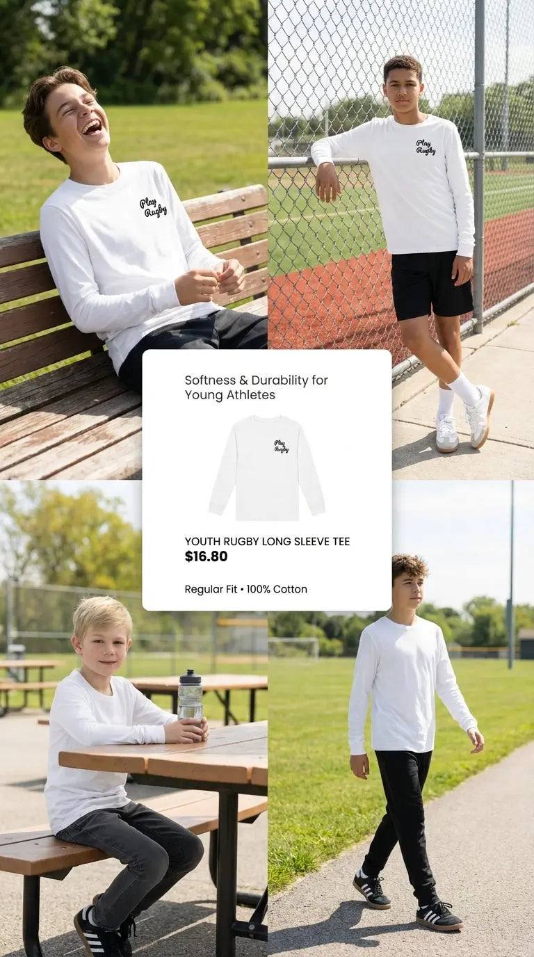 Youth Rugby Long Sleeve Tee - A Perfect Choice for Young Athletes - L2N2