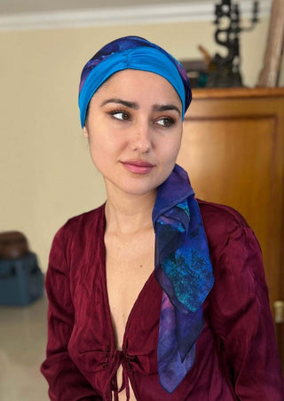 Fine Art Headscarf - Sapphire