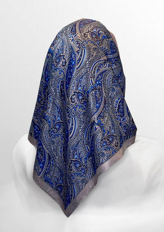 Retro Kerchief Headscarf - Heather Paisley