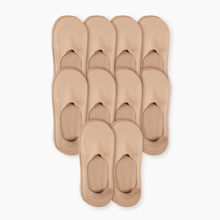 Unisex Cotton No Show Socks 10-Pack | Almond Beige