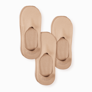 Unisex Cotton No Show Socks 3-Pack | Almond Beige