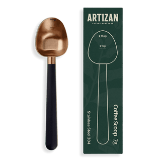 Artizan Coffee 1 Tbsp Coffee Measuring Scoop, Stainless Steel Copper Scoop for Ground Coffee, Beans, Tea & More - 7g, 17 cm Long Handle