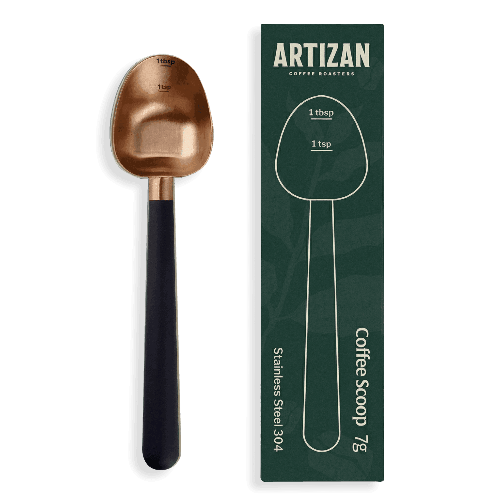 Artizan Coffee 1 Tbsp Coffee Measuring Scoop, Stainless Steel Copper Scoop for Ground Coffee, Beans, Tea & More - 7g, 17 cm Long Handle