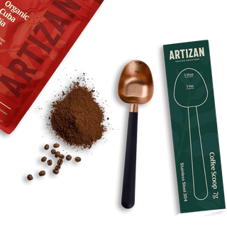 Artizan Coffee 1 Tbsp Coffee Measuring Scoop, Stainless Steel Copper Scoop for Ground Coffee, Beans, Tea & More - 7g, 17 cm Long Handle